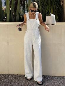 Livesso Damjeansoveraller och jumpsuits - Vitt - Visa 2