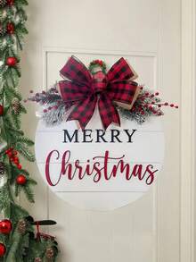 Guirlanda de Natal artificial trançada (1 unidade) para porta de entrada, decoração externa de casa e corredor, suprimentos para festas, cores e estilos aleatórios, guirlanda de Natal durável e resistente às intempéries para varanda, parede e janela. Decoração para a época natalina. - Multicolor - Ver 3