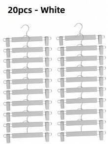 Pack Of 10/20 Black And White Multi-Functional Non-Marking Clothes Clips, Pants Hangers, Pants Clips, Non-Marking Anti-Slip Wardrobe Pants Hangers, Underwear Clips, Skirt Clips Storage Rack - Multicolor - View 9