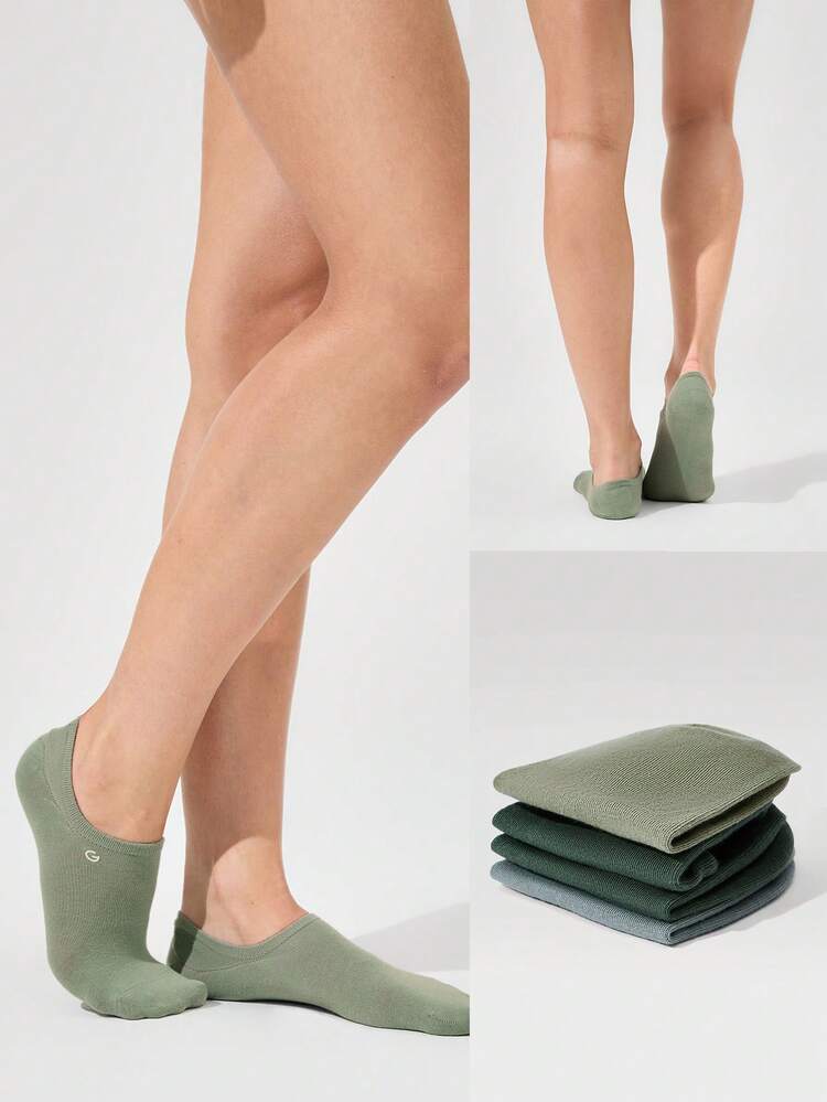 3 Pairs Invisible No-Show Socks Walk A Mile Soft Grip Daily Studio Workout Gym