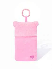 SHEIN X Care Bears 1 Túi đựng thẻ hình gấu hồng dễ thương, hình tai 3D, thích hợp để đựng các loại thẻ nhỏ như thẻ sinh viên, thẻ công ty, thẻ học sinh, thẻ giao thông, v.v., thiết kế cửa sổ PVC trong suốt, có thể treo lên túi xách. - Mã trung bình - Xem 6