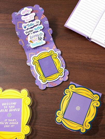 FRIENDS X SHEIN Cute Post-It Notes, Writing Memo Page Markers, Office School Supplies, Creative Gifts