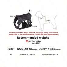 1pc Black Pet Chest And Back Strap, Simple Outdoor Training Adjustable Large Dog Vest For Walking And Training - Black - View 11