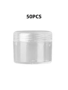 50/100 Mini Transparent Cream Cans (3g / 5g) - Empty Plastic Cosmetic Cans, Transparent Sample Bottles, Suitable For Eyeshadow Cream And Lip Balm, Travel Essential Cosmetic Sample Cans, Perfect For Thanksgiving, Halloween And Christmas. - Clear - View 8
