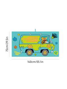 SCOOBY-DOO X SHEIN 1 chiếc khăn tắm in hình xe dễ thương, chất liệu microfiber, thấm hút tốt và nhanh khô, vải dày dặn, thích hợp cho hồ bơi, bãi biển, tắm biển. - màu xanh lá - Xem 3