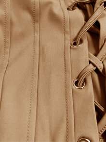 Zyxie Áo ống nữ màu trơn buộc dây, kiểu dáng gợi cảm, đa năng. - Màu Khaki - Xem 5