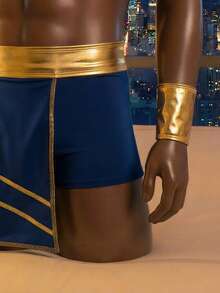 DrisQ Men's Costume Set (Pants, Apron, 2 Gloves, Neck Accessory) - Blue - View 3