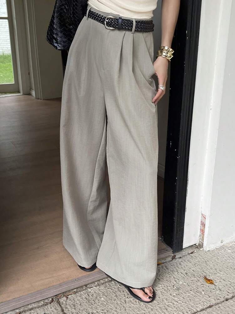 Women's Loose Wide Leg Pants, Solid Color, Casual Elegant Summer Holiday