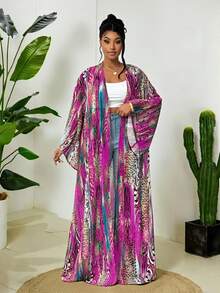 Maweii 2025 New Plus Size Women's Leopard Print Long Lightweight Elegant Jacket, Spring/Summer Outerwear Fall - Multicolor - View 4