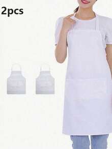 1-5pcs Polyester Apron For Women,Simple Style Black Apron With Pockets, Thickened Waist Apron, Fashion Housework Kitchen Household Workwear, Kitchen Supplies - Multicolor - View 11