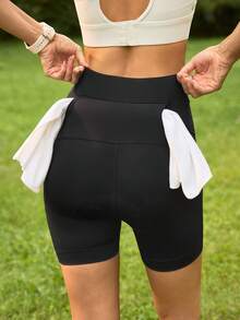 SHEIN In My Nature Women's 4D Padded MTB Cycling Shorts - Pocketed, With Seat Padding - Black - View 2
