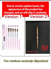 50% Mink Hair Acrylic Nail Brush, High-Quality Mink Hair Nail Brush, Wooden Handle, Gel Extension Nail Brush, Drawing Tool, Size 8/10/12 - Pink - View 5