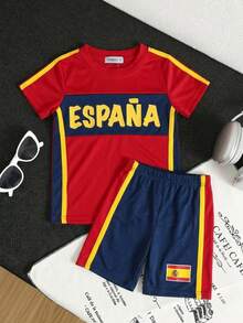 Set 2 piezas deportivo para niño - Rojo y amarillo - Ver 2