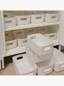 6/10 Set Kotak Penyimpanan Multifungsi - Cocok untuk Menyimpan Kosmetik, Makanan Ringan, dll. - Terbuat dari Bahan Plastik, Dapat Digunakan di Dapur, Kamar Mandi, dan Asrama - MultiWarna - View 9
