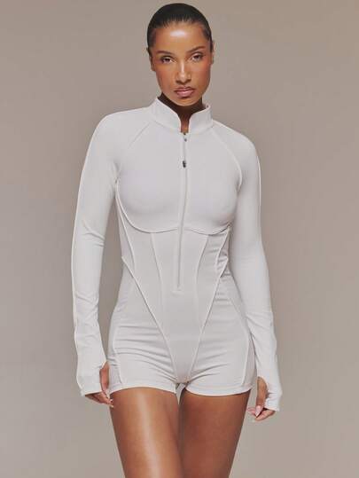 Musera Sport 露背修身长袖拉链连体运动服基础款运动健身健身房普拉提日常休闲Serendipty