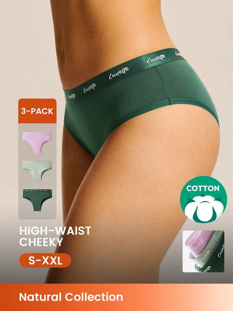 3-Pack Mid-Waist Cheeky Panties