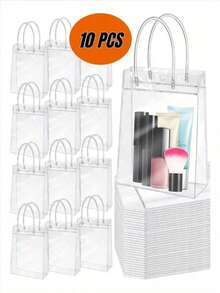 Bộ 10/25/35 túi quà PVC trong suốt có quai xách, tái sử dụng được - Hoàn hảo cho đám cưới, sinh nhật và các ngày lễ, giải pháp đóng gói đa năng, đồ dùng học tập, túi đựng thực phẩm, hộp đựng thực phẩm phù hợp cho kẹo, sô cô la, bánh quy. - Nhiều màu - Xem 8