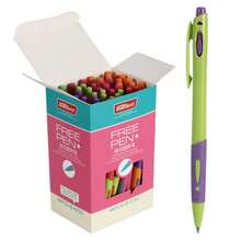 48-Pack Of Press-Down Ballpoint Pens, 0.7mm Blue Oil-Based Pens, With High Contrast And Fashionable Design, Suitable For Primary School Students For Note-Taking, Retro Office Supplies, Multi-Functional Pen. - Blue - View 1