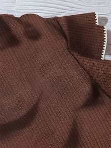 EMERY ROSE Plus Size Casual Eleganza Color Block Trim V-Neck Front Button Ribbed Knit Ruffle Armhole Button Front Blouse Date Night Chocolate Brown Summer - Brown - View 5