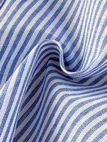 Bộ đồ 2 món cho bé gái gồm áo không tay và quần legging kẻ sọc, quần áo trẻ em, bộ đồ mùa hè 2 món cho bé gái. - Màu xanh lam - Xem 6