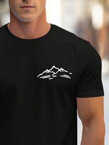 Manfinity Dauomo Loose And Versatile Printed T-Shirt For Everyday Wear - Black - View 3