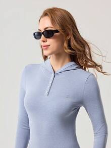 OutZeal Áo hoodie nữ mặc ngoài trời, chất liệu co giãn mềm mại, ôm sát, thích hợp cho sinh hoạt hàng ngày. - Màu xanh lam - Xem 10