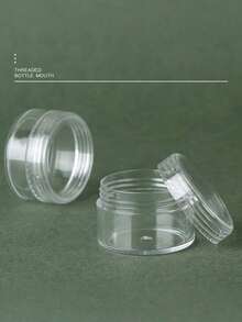 50/100 Mini Transparent Cream Cans (3g / 5g) - Empty Plastic Cosmetic Cans, Transparent Sample Bottles, Suitable For Eyeshadow Cream And Lip Balm, Travel Essential Cosmetic Sample Cans, Perfect For Thanksgiving, Halloween And Christmas. - Clear - View 1