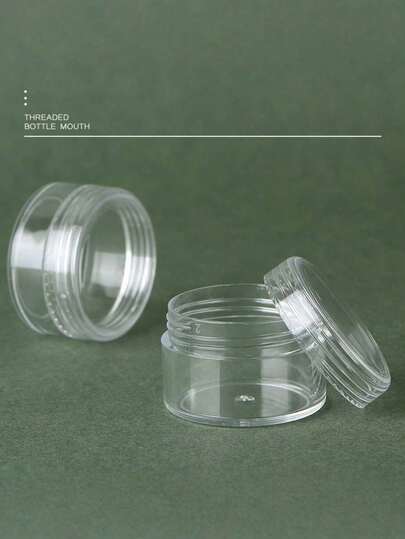 50/100 Mini latas de crema transparentes (3g / 5g) - Latas de cosméticos de plástico vacías, botellas de muestra transparentes, adecuadas para sombras de ojos, cremas y bálsamos labiales, latas de muestra de cosméticos esenciales para viajes, perfectas para Acción de Gracias, Halloween y Navidad.