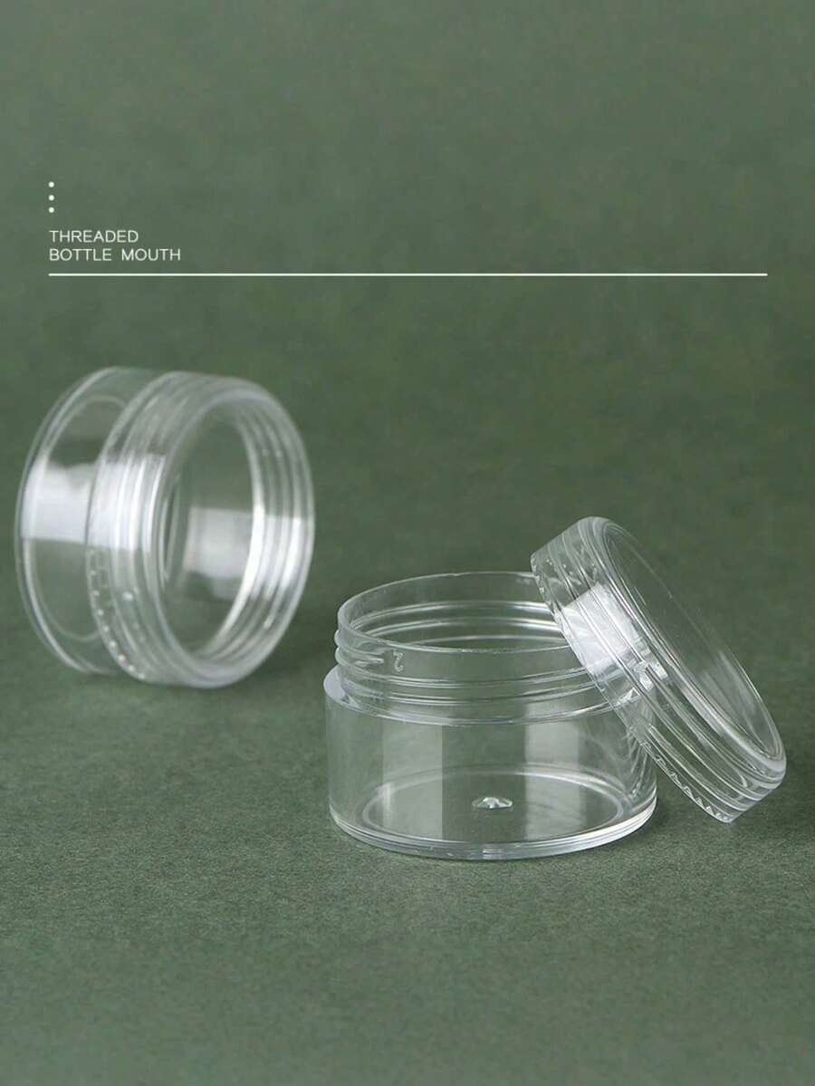 50/100 Mini Transparent Cream Cans (3g / 5g) - Empty Plastic Cosmetic Cans, Transparent Sample Bottles, Suitable For Eyeshadow Cream And Lip Balm, Travel Essential Cosmetic Sample Cans, Perfect For Thanksgiving, Halloween And Christmas. - Clear - View 1