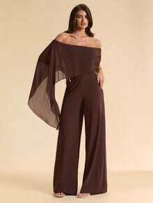 SHEIN BAE Women's Brown Shawl Jumpsuit - Brown - View 2