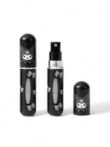 HELLO KITTY AND FRIENDS | SHEIN 1个5毫升/0.2盎司可爱卡通图案印花喷雾瓶，底部可灌装液体，可用于盛装香水、护肤水和其他液体产品，瓶身小巧便于携带。 - 黑色 - 查看 8