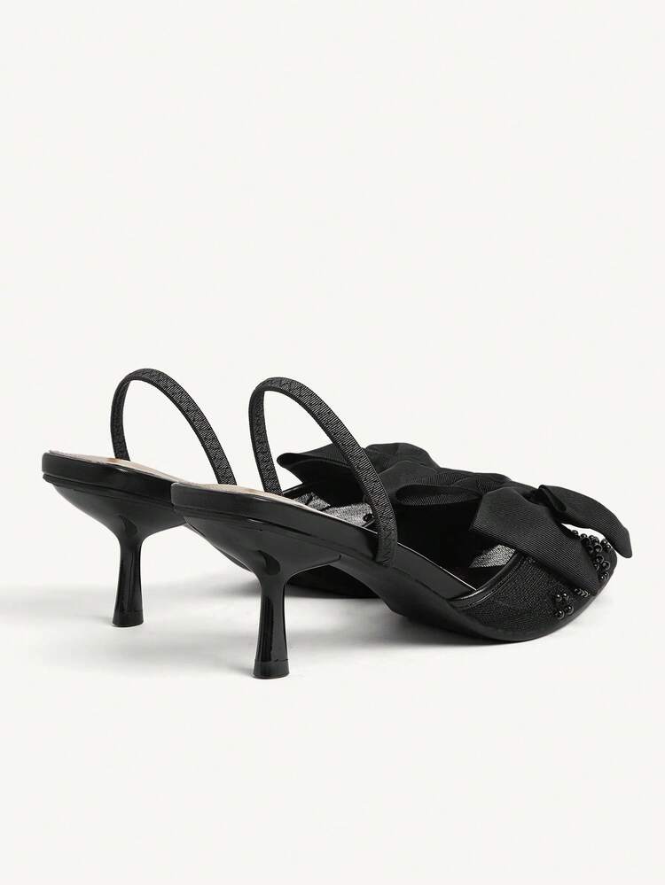 CUCCOO CHICEST Women's Elegant Commuter Pointed Toe Stiletto Heels With Bow Decor
