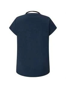 SHEIN TaskFit 女士夏季鬆身純色舒適多口袋工作服套裝 - 藏蓝色 - 查看 6