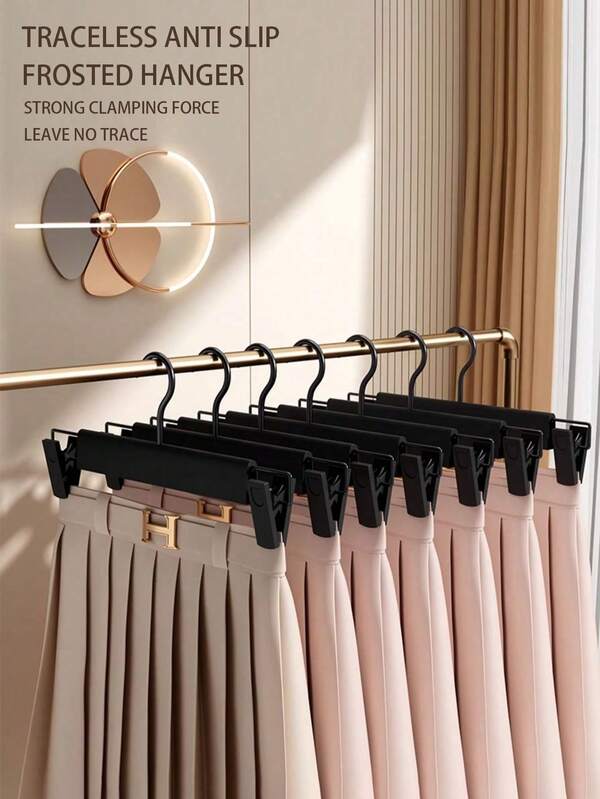 Pack Of 10/20 Black And White Multi-Functional Non-Marking Clothes Clips, Pants Hangers, Pants Clips, Non-Marking Anti-Slip Wardrobe Pants Hangers, Underwear Clips, Skirt Clips Storage Rack