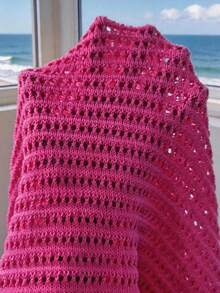 Flora Isola Flora Isola Spring/Summer Sleeveless V-Neck Backless Knit Dress, Casual Beach Vacation Style For Women - Hot Pink - View 6