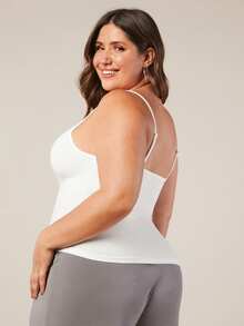 SHEIN BASICS 3件套休闲纯白色修身吊带背心，百搭大码女装夏季服饰 - 白色 - 查看 3