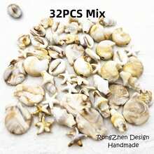 Bộ hạt cườm hỗn hợp phong cách Boho nghỉ dưỡng 32/62 hạt, hình rùa, sao biển, vỏ sò, hạt acrylic hai mặt chống phai màu, thích hợp cho trang phục hàng ngày khi đi nghỉ mát, quà tặng bạn thân, quà tặng lễ hội, làm trang sức. - Nhiều màu - Xem 11