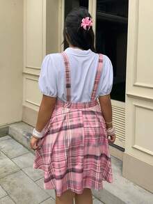 CovetEZ Đầm slip chấm bi lãng mạn cỡ lớn dáng chữ A, thích hợp cho mùa Thu/Đông. - Hồng - Xem 2