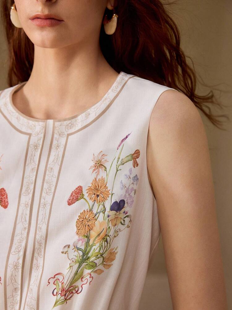 WOMEN'S SLEEVELESS PRINTED DRESS, SPRING/SUMMER