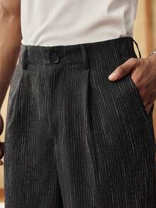 SWAVVY Men's Pleated Pocket Casual Loose Everyday Pants - Black - View 4