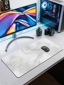 1 件装大号仿大理石纹白色/灰色游戏鼠标垫和桌垫 - XL/XXL 加长防滑橡胶底座，耐用且可水洗表面（适用于 PC、笔记本电脑、办公室、电脑桌） - 大理石纹键盘保护垫，游戏玩家的理想之选 - 多色 - 查看 9