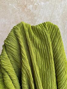 SHEIN PETITE CURVE 大码休闲度假风编织绳装饰无袖迷你连衣裙 - Limelight Green - 查看 9