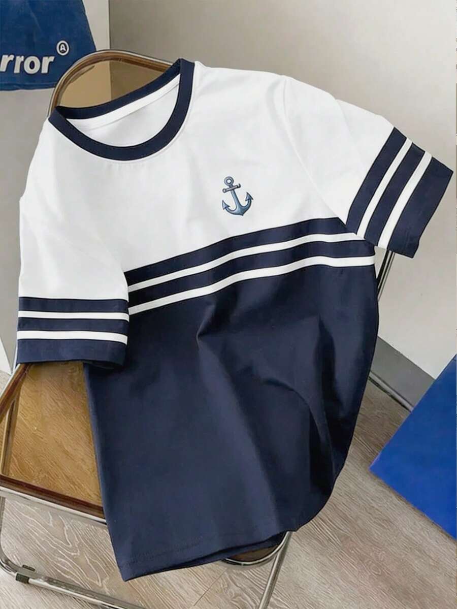 Manfinity Joysei Áo thun nam thời trang mùa hè, họa tiết hình vịt in trên cơ bụng, thích hợp mặc thường ngày. - Nhiều màu - Xem 1