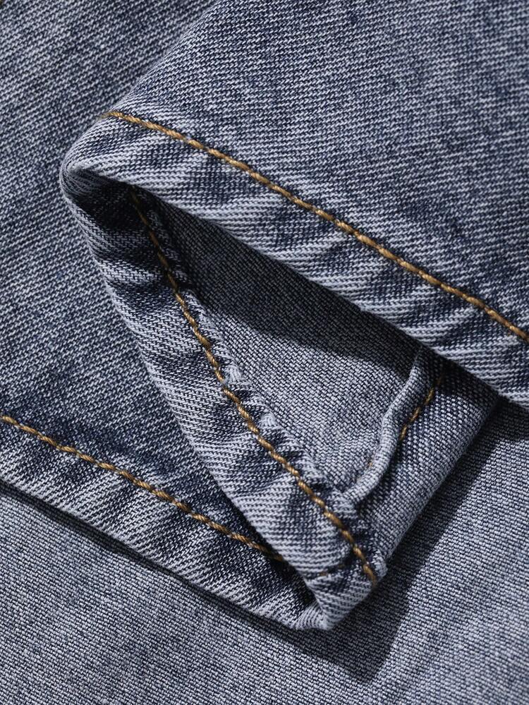Spring & Summer Casual Elegant Cinched Waist Vintage Washed Denim Jacket & Coat For Women