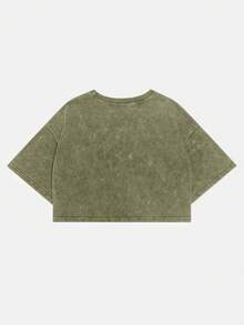 Comfortcana Women's Summer Basic Short Sleeve T-Shirt, Made Of Pure Cotton Fabric With Washing Treatment, Military Green,Summer Top - Army Green - View 8