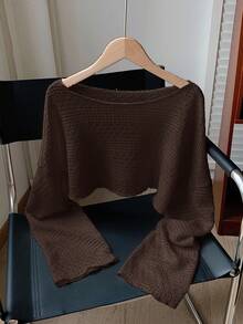 Comfortcana 巧克力棕色加大码女式长袖薄纱衬衫 - 巧克力棕 - 查看 1