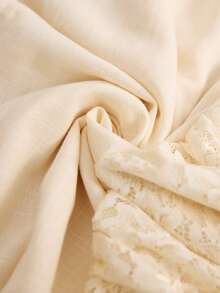 Freevana Đầm mini babydoll màu trắng kem lãng mạn phong cách Boho dành cho nữ - Cổ vuông, phối ren, dáng chữ A xòe rộng, xếp ly, chân váy xếp tầng với chi tiết ren, nhẹ nhàng, thoáng mát, thích hợp cho kỳ nghỉ hè, đi biển, hẹn hò, đêm tân hôn. - Màu be - Xem 17