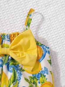 Travachic KIDS 新生女宝宝可爱休闲度假连体衣 - 黃色 - 查看 3