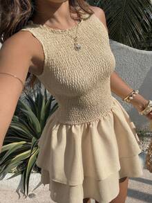 Women Midi Dresses - 杏色 - 查看 3