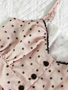 Bộ 2 món dành cho nữ: áo khoác cardigan chấm bi hồng và chân váy đen. - Nhiều màu - Xem 6